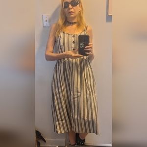 Cream and black stripped dress